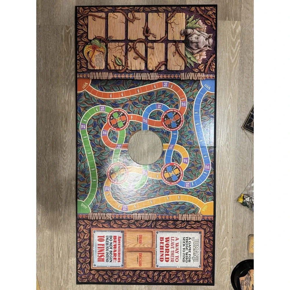 Jumanji The Game COMPLETE Milton Bradley 1995 Family Kids Movie Book VINTAGE